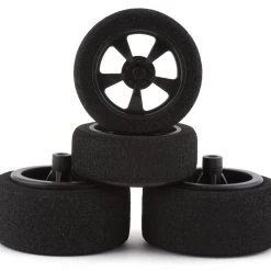 Team Associated DR28 Pre-Mounted 1/28 Drag Tires (Black) (4) -Team Associated Sales asc21446 1