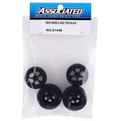 Team Associated DR28 Pre-Mounted 1/28 Drag Tires (Black) (4) -Team Associated Sales asc21446 3