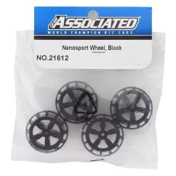 Team Associated NanoSport Wheels (Black) (4) -Team Associated Sales asc21612 2