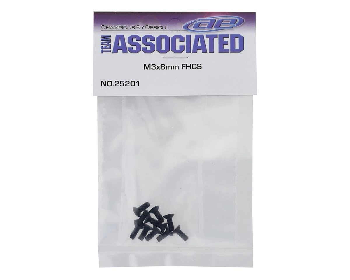 Team Associated 3x8mm Flat Head Screw (10) 4 Team Associated 3x8mm Flat Head Screw (10) - Image 2