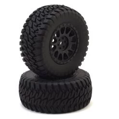 Team Associated 12mm Hex Multi-Terrain Pre-Mounted 1/10 Tires (Black) (2)