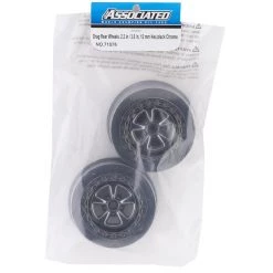 Team Associated DR10 Drag Racing Rear Wheels (Black Chrome) (2) -Team Associated Sales asc71076 2