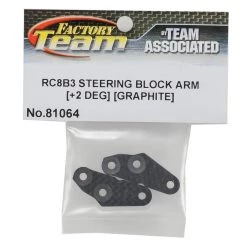 Team Associated Factory Team RC8B3 +2° Carbon Fiber Steering Block Arm (2) 5 Team Associated Factory Team RC8B3 +2° Carbon Fiber Steering Block Arm (2) -Team Associated Sales asc81064 1