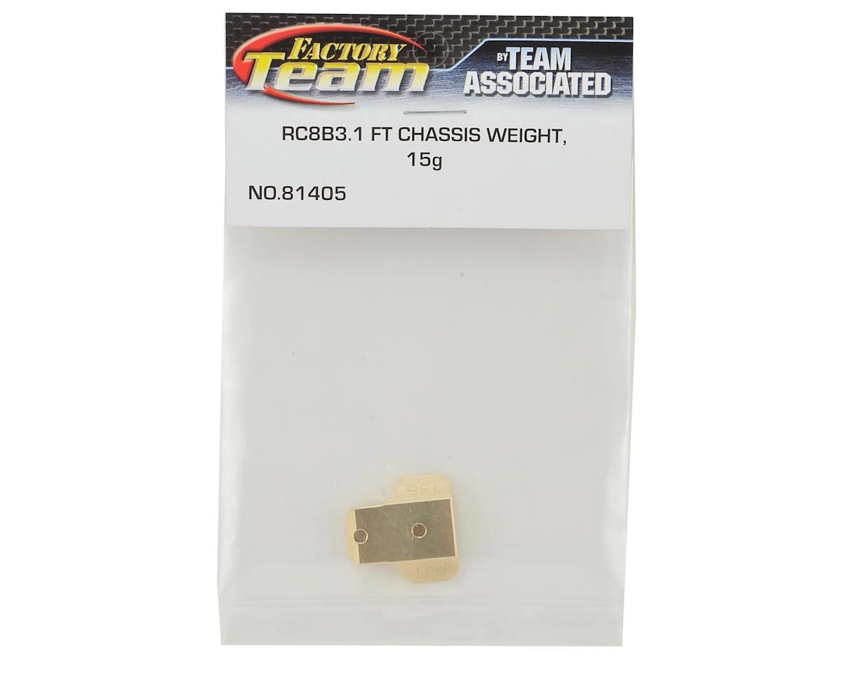 Team Associated RC8B3 Factory Team Brass Chassis Weight (15g) 4 Team Associated RC8B3 Factory Team Brass Chassis Weight (15g) - Image 2