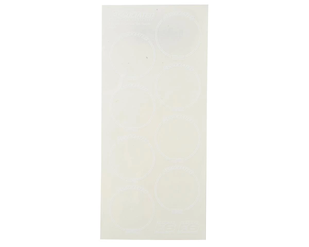 Team Associated RC10F6 Tire Decal Sheet (White) 3 Team Associated RC10F6 Tire Decal Sheet (White)