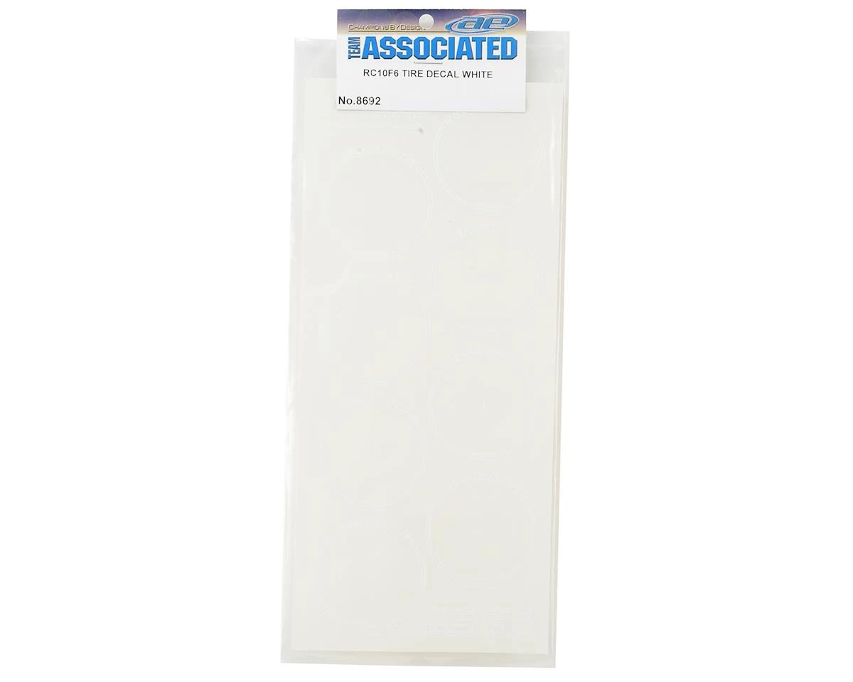 Team Associated RC10F6 Tire Decal Sheet (White) 4 Team Associated RC10F6 Tire Decal Sheet (White) - Image 2
