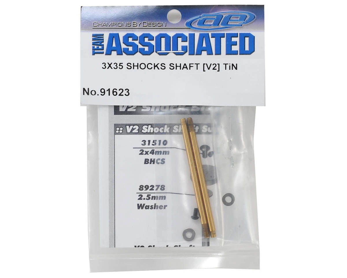 Team Associated 3x35mm V2 Ti-Nitride Screw Mount Truck Rear Shock Shaft (2) 4 Team Associated 3x35mm V2 Ti-Nitride Screw Mount Truck Rear Shock Shaft (2) - Image 2