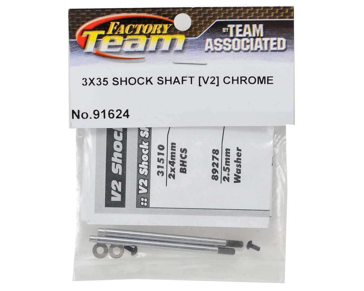 Team Associated 3x35mm V2 Chrome Screw Mount Truck Rear Shock Shaft (2) 4 Team Associated 3x35mm V2 Chrome Screw Mount Truck Rear Shock Shaft (2) - Image 2