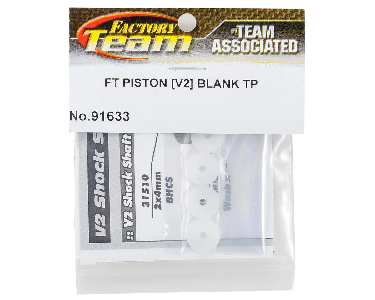 Team Associated Factory Team 12mm V2 Tapered Shock Piston Set (4) (Blank) 4 Team Associated Factory Team 12mm V2 Tapered Shock Piston Set (4) (Blank) - Image 2