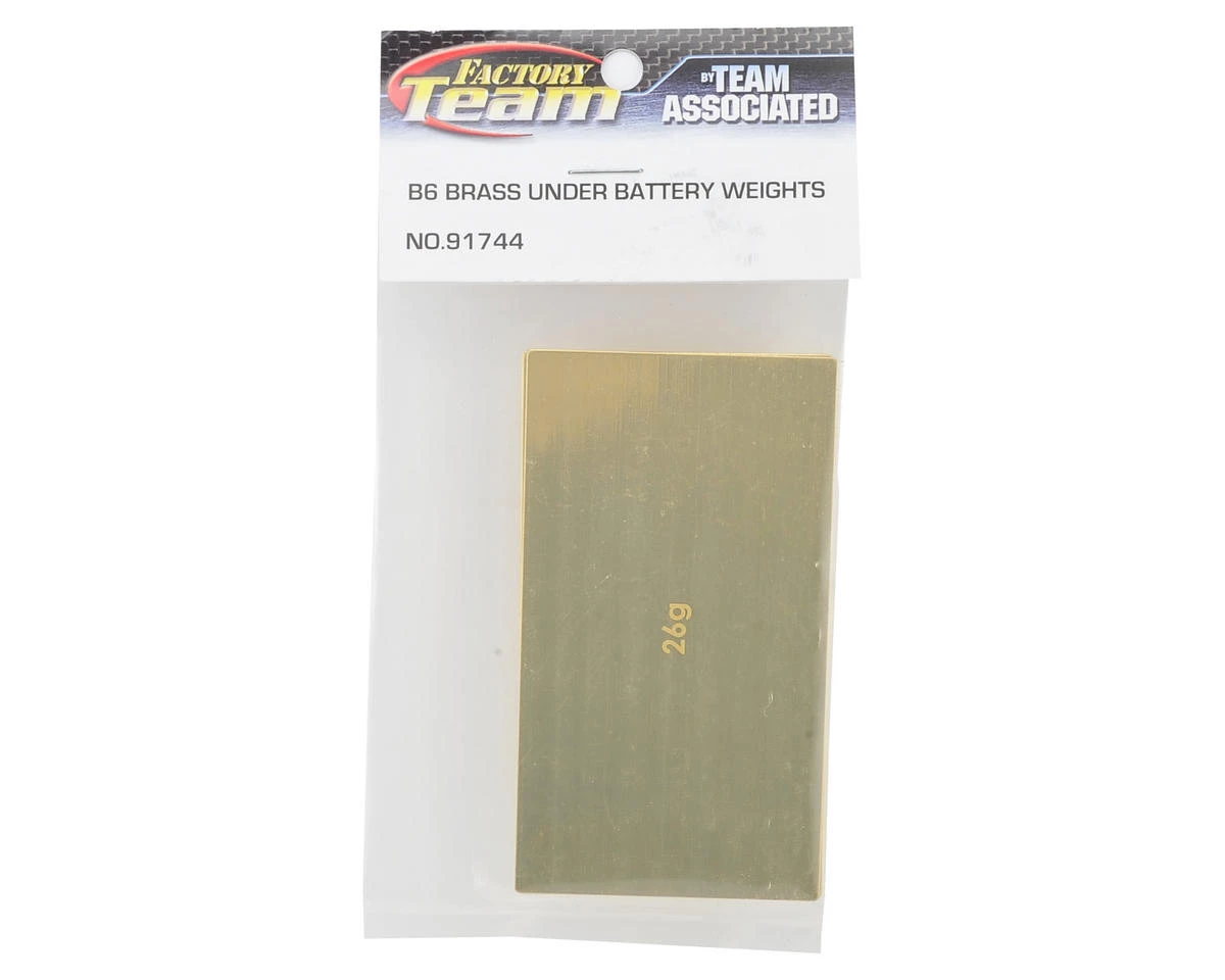 Team Associated LiPo Battery Brass Weight Plate Set (1x 26g & 1x 43g) 4 Team Associated LiPo Battery Brass Weight Plate Set (1x 26g & 1x 43g) - Image 2