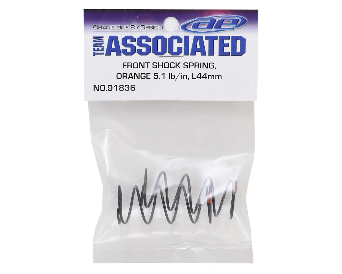 Team Associated 12mm Front Shock Spring (2) (Orange/5.10lbs) (44mm Long) 4 Team Associated 12mm Front Shock Spring (2) (Orange/5.10lbs) (44mm Long) - Image 2