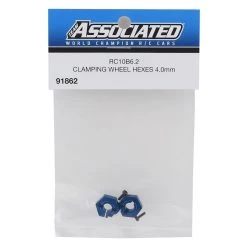 Team Associated RC10 B6.2 4.0mm Clamping Wheel Hex (Blue) (2) -Team Associated Sales asc91862 1