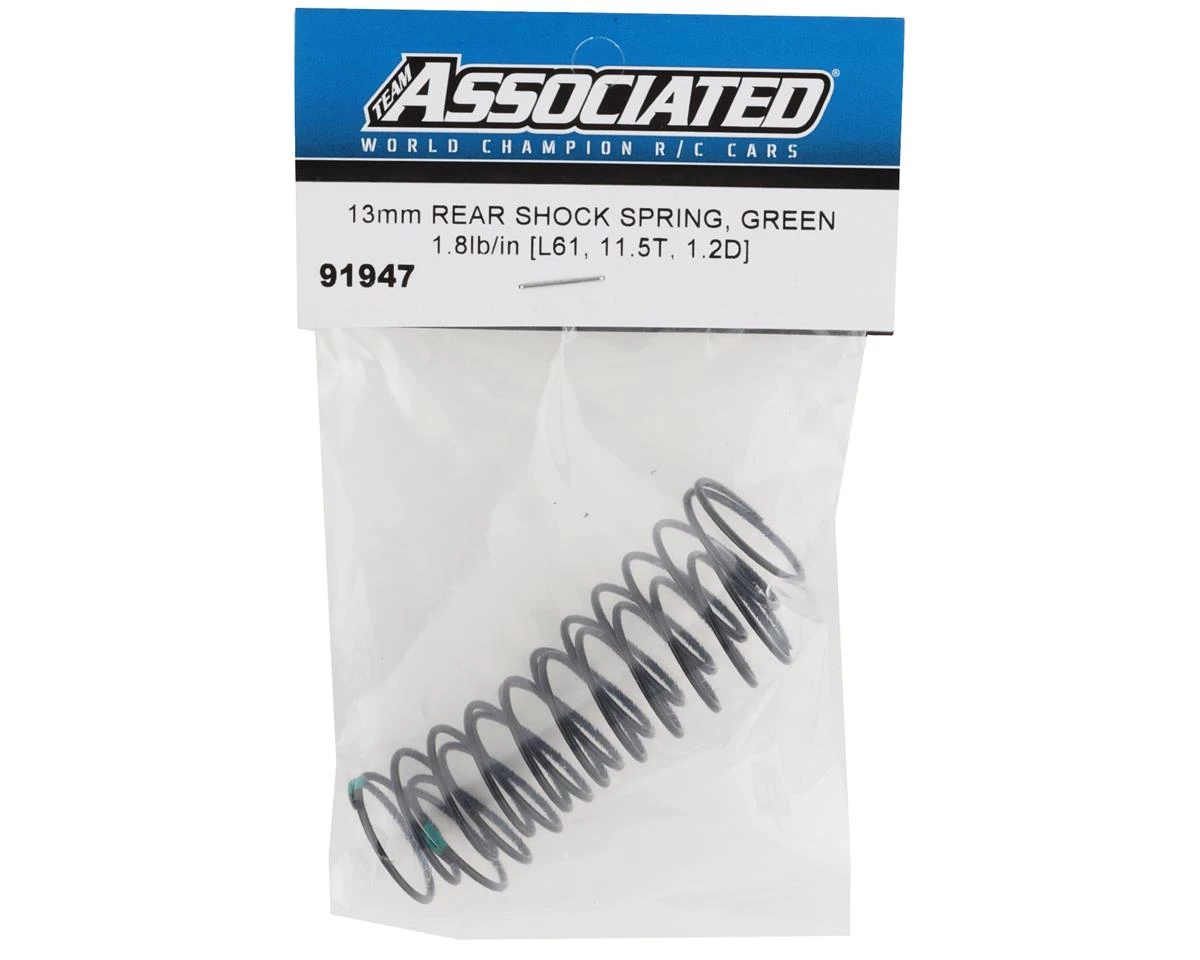 Team Associated 13mm Rear Shock Spring (Green/1.8lbs) (61mm) 4 Team Associated 13mm Rear Shock Spring (Green/1.8lbs) (61mm) - Image 2